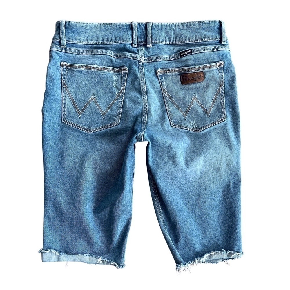 Wrangler Y2K Distressed Denim Jorts Cut-Off Bermuda Jean Shorts Western Festival
